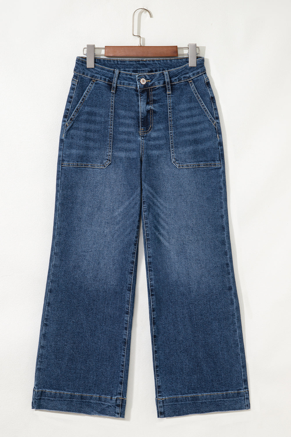 Ashleigh Blue Cropped High Rise Wide Leg Jeans-Bottoms/Jeans-[Adult]-[Female]-2022 Online Blue Zone Planet
