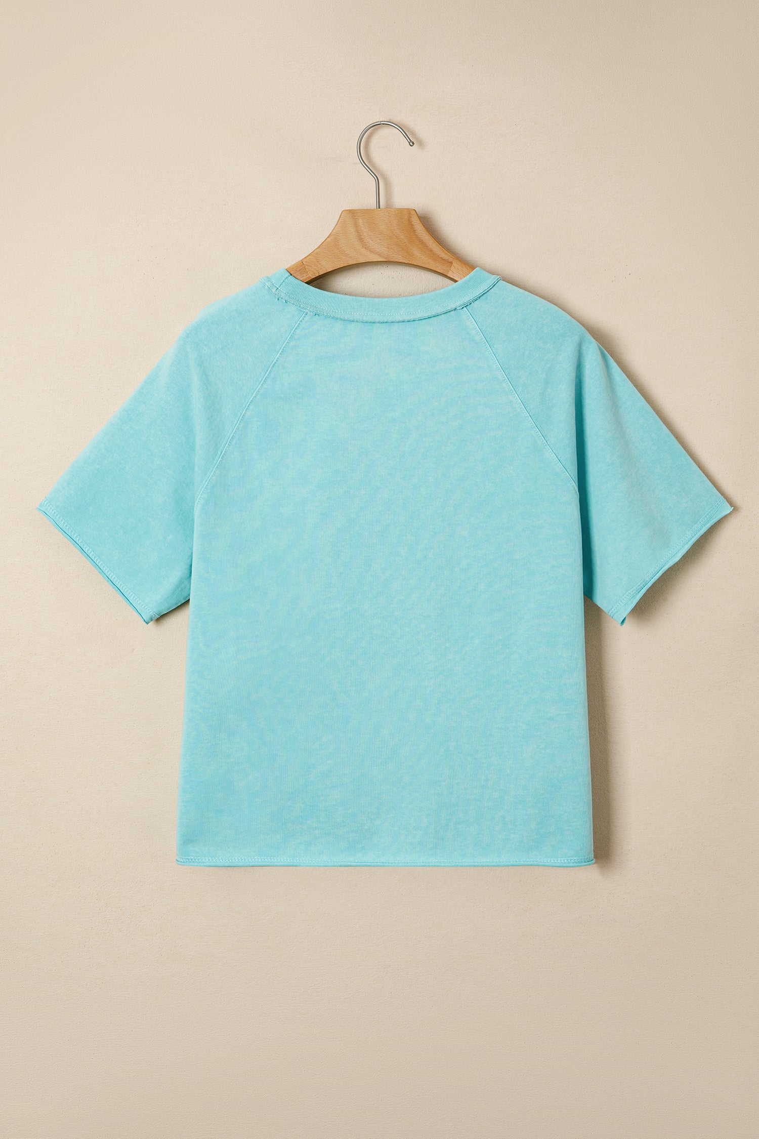 Mint Green Mineral Wash Raglan Sleeve Boxy Fit Cropped Tee-Tops/Tops & Tees-[Adult]-[Female]-2022 Online Blue Zone Planet
