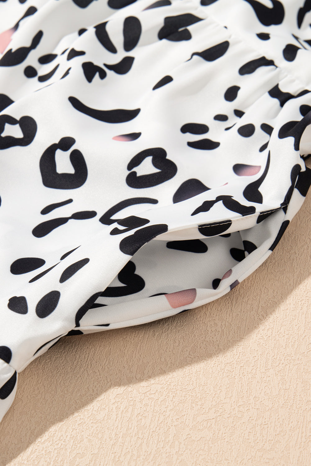 Leopard Notched Long Sleeve Dress-TOPS / DRESSES-[Adult]-[Female]-2022 Online Blue Zone Planet