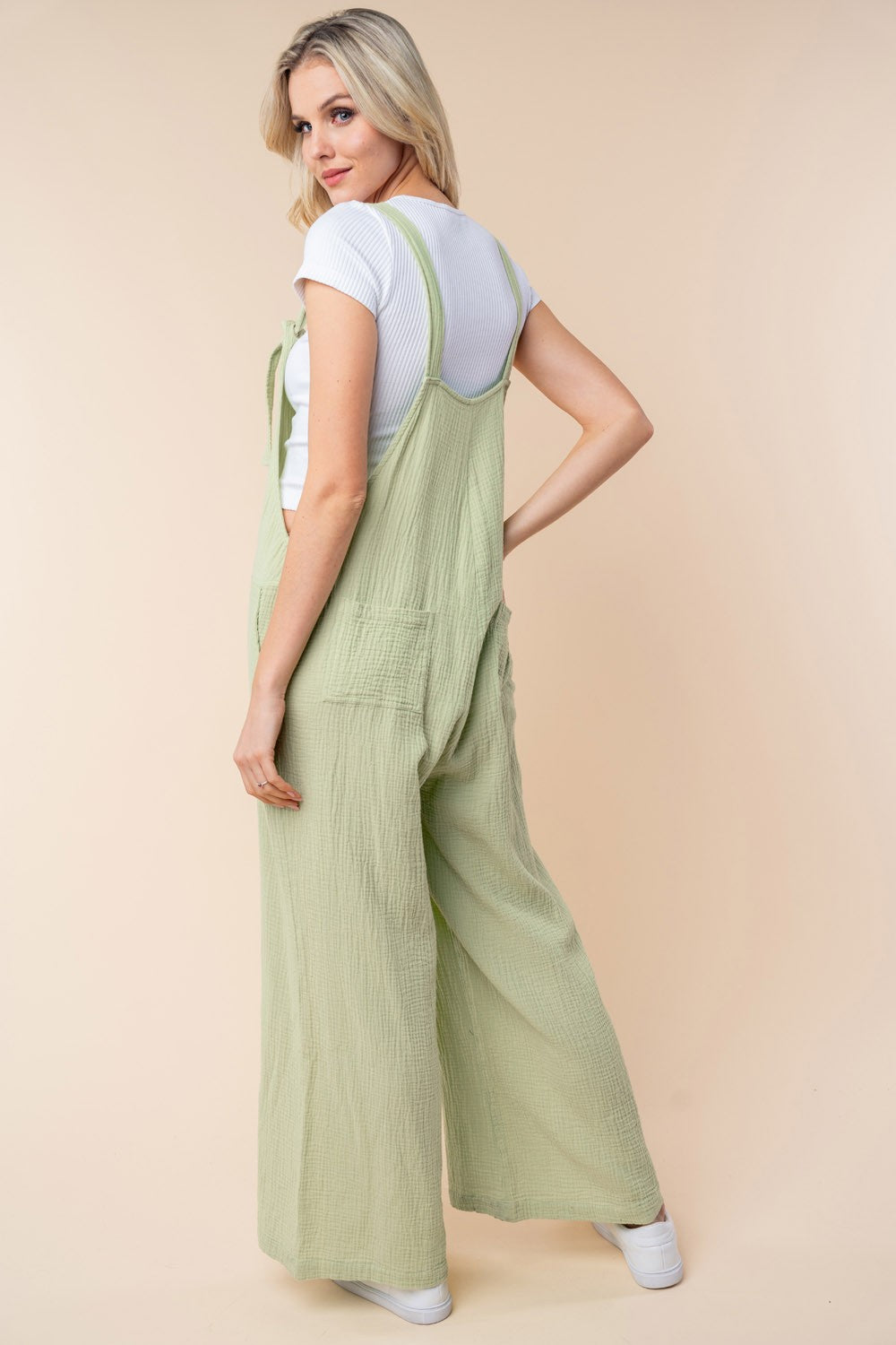 Blue Zone Planet | White Birch Texture Sleeveless Wide Leg Jumpsuit-TOPS / DRESSES-[Adult]-[Female]-2022 Online Blue Zone Planet