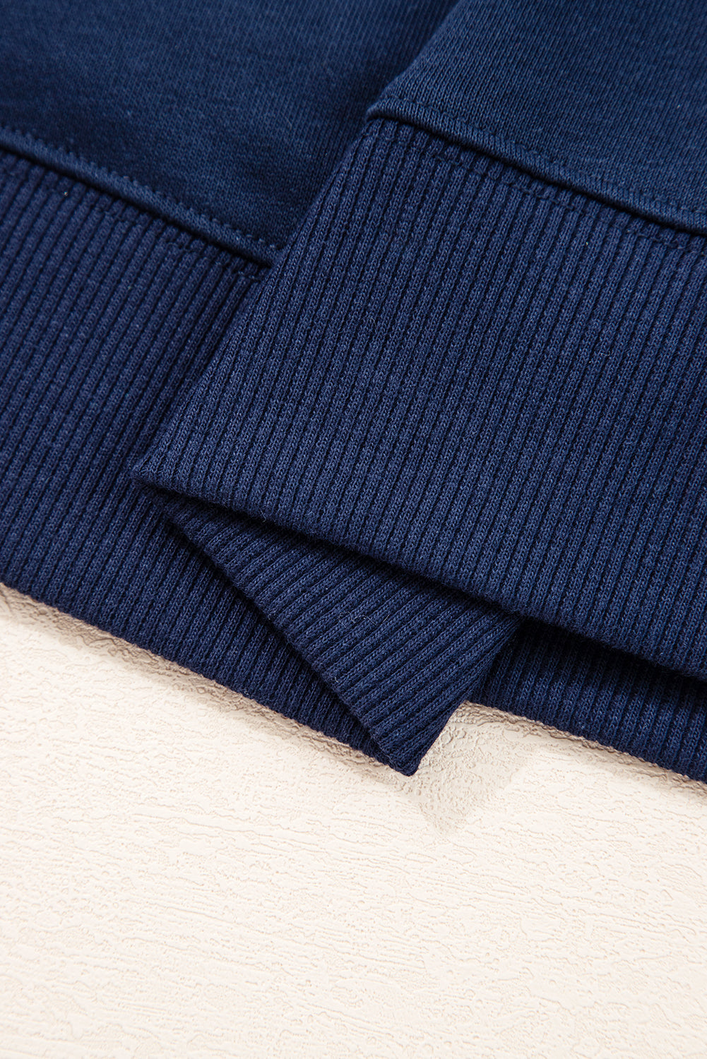 Navy Blue Varsity Striped Detail Drop Shoulder Oversized Sweatshirt-Tops/Sweatshirts & Hoodies-[Adult]-[Female]-2022 Online Blue Zone Planet