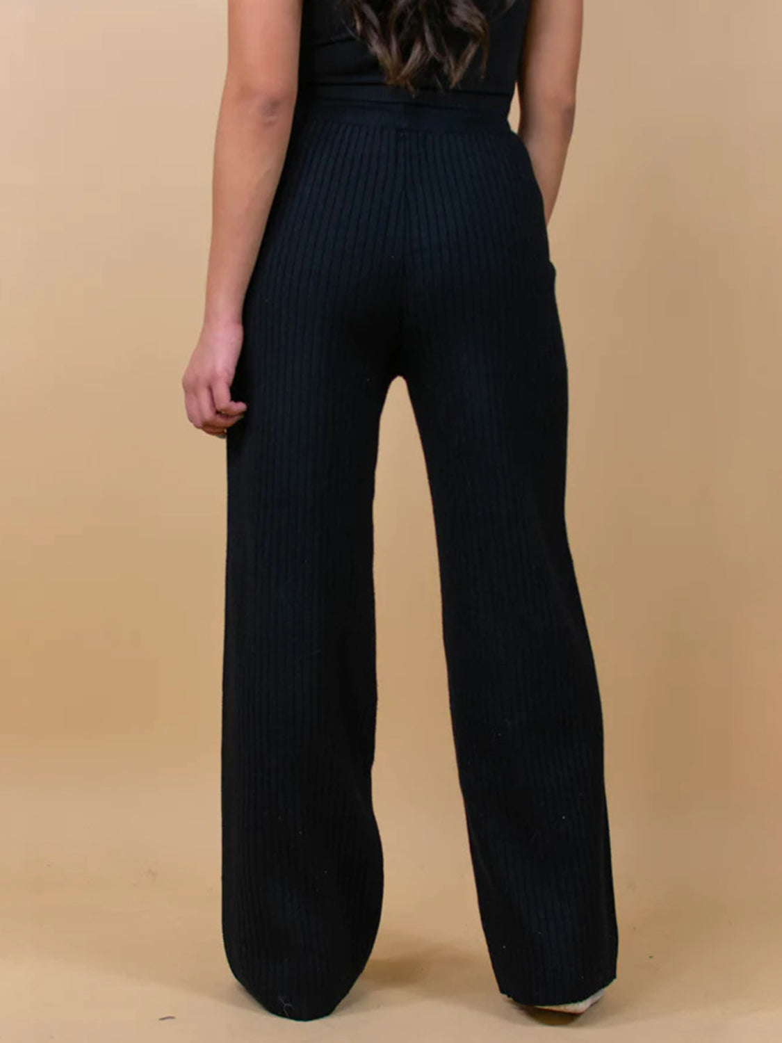 Blue Zone Planet | Ribbed Wide Leg Sweater Pants-BOTTOMS SIZES SMALL MEDIUM LARGE-[Adult]-[Female]-2022 Online Blue Zone Planet