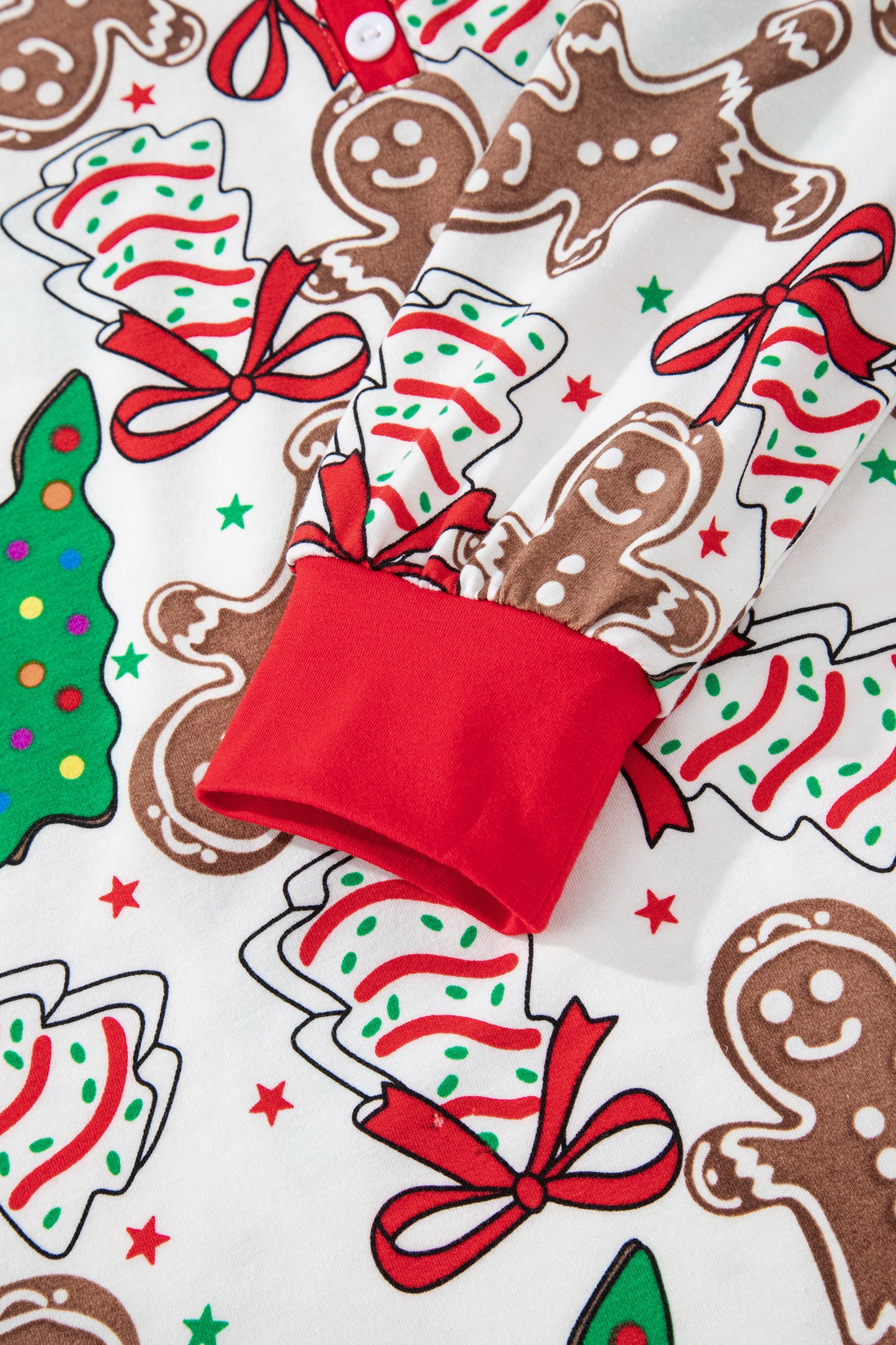 White Christmas Pattern Button V Neck Pullover Drawstring Pants 2pcs Lounge Set-Loungewear & Sleepwear/Loungewear-[Adult]-[Female]-2022 Online Blue Zone Planet