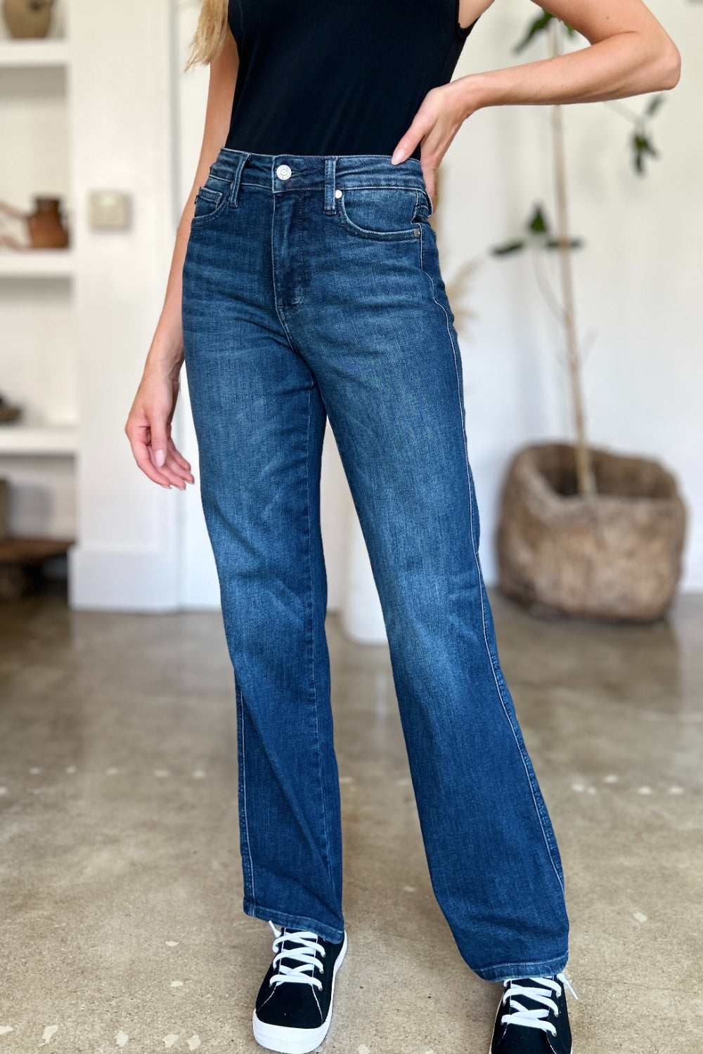 Blue Zone Planet | Judy Blue Full Size Tummy Control Straight Jeans-TOPS / DRESSES-[Adult]-[Female]-Dark-0/24-2022 Online Blue Zone Planet