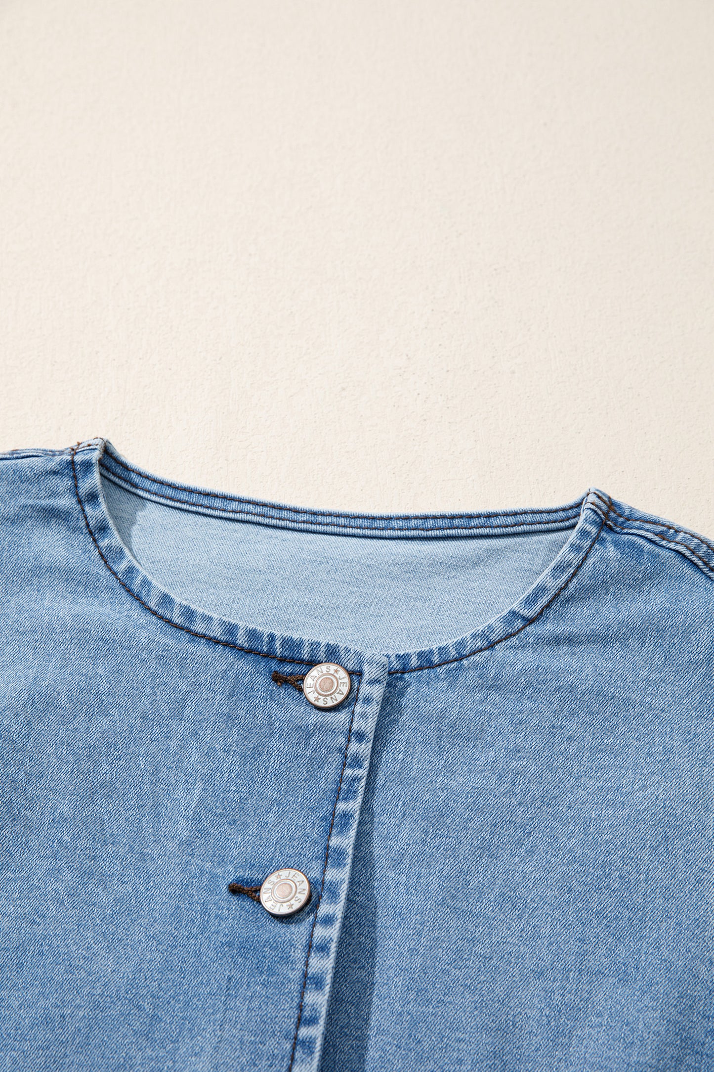 Black Buttoned Front Slit Denim Vest-Tops/Tank Tops-[Adult]-[Female]-2022 Online Blue Zone Planet