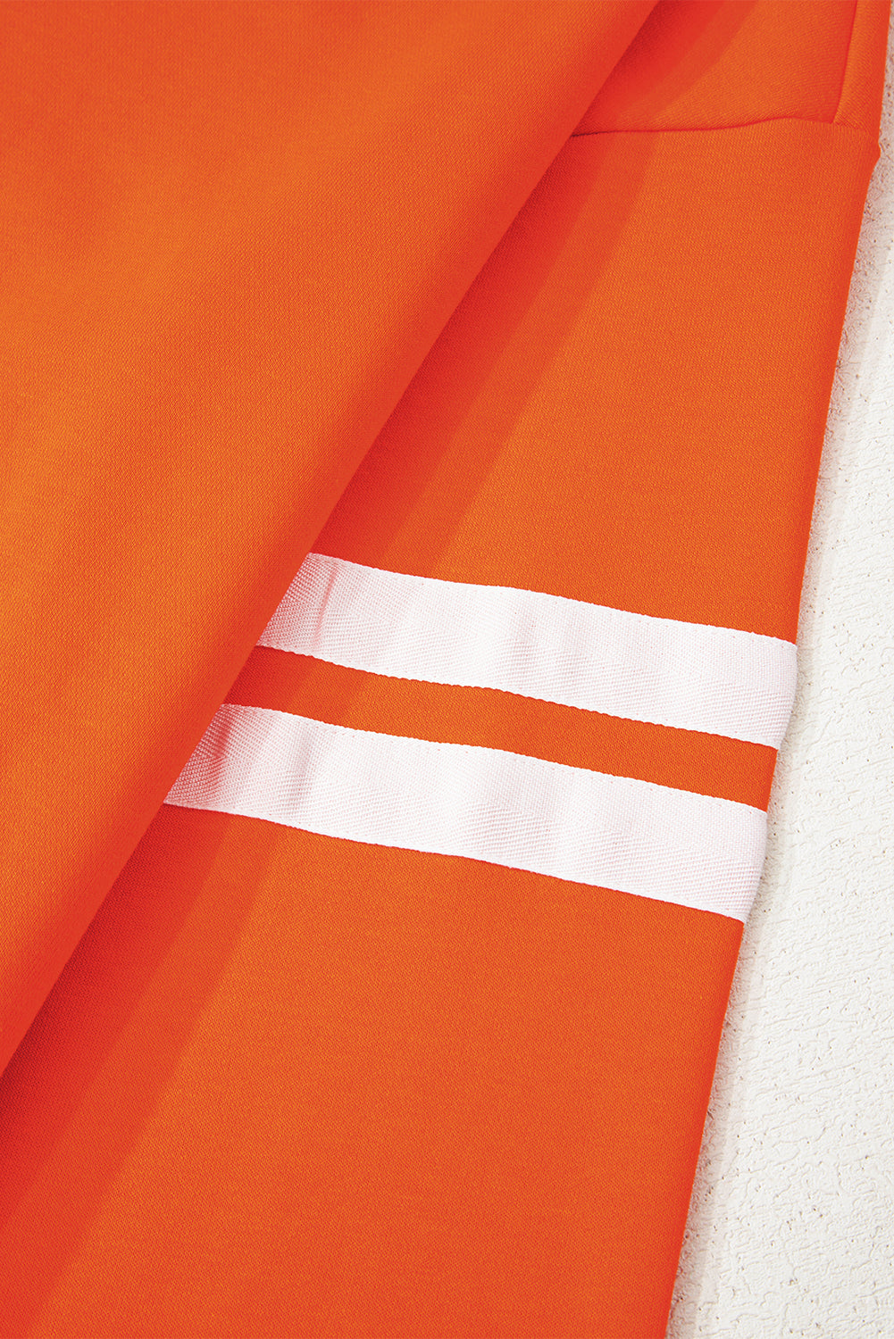 Orange Varsity Striped Detail Drop Shoulder Oversized Sweatshirt-Tops/Sweatshirts & Hoodies-[Adult]-[Female]-2022 Online Blue Zone Planet