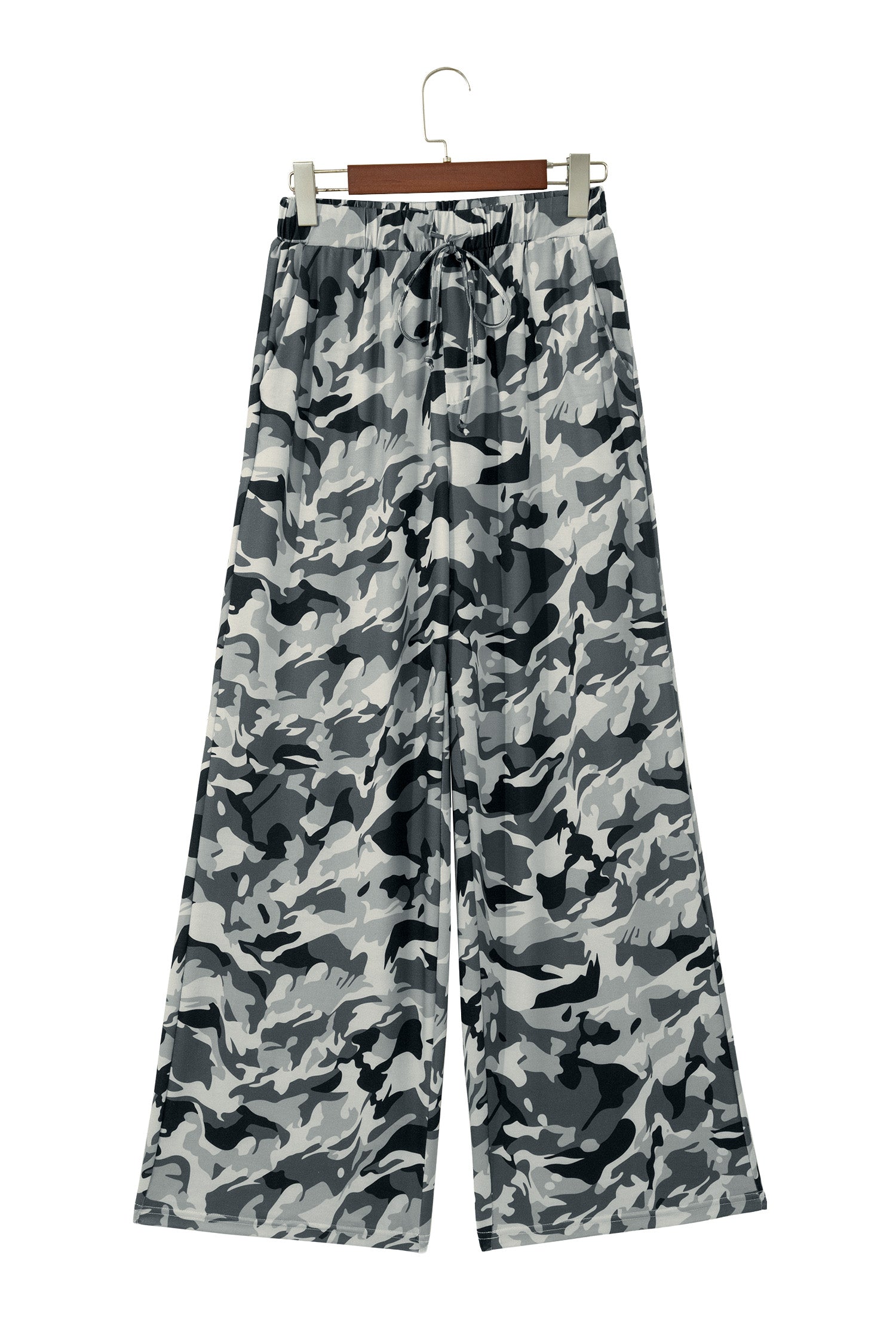 Green Camouflage Print Drawstring Casual Pants-Bottoms/Pants & Culotte-[Adult]-[Female]-2022 Online Blue Zone Planet