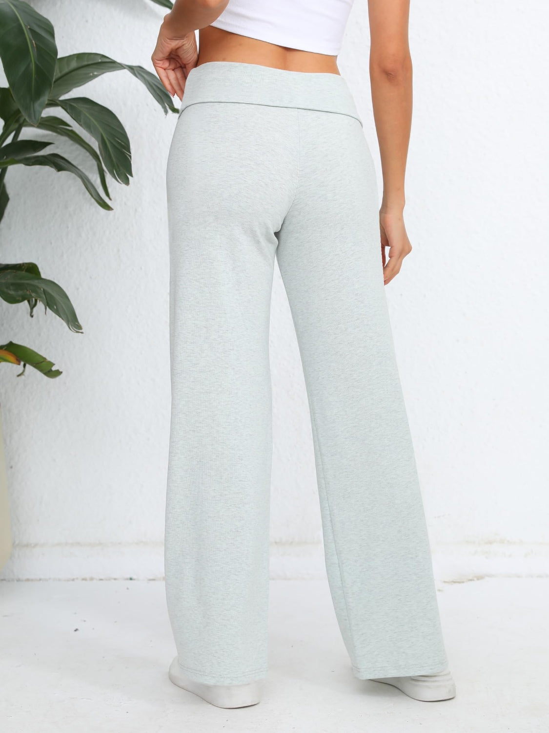 Elastic Waist Wide Leg Pants-BOTTOMS SIZES SMALL MEDIUM LARGE-[Adult]-[Female]-2022 Online Blue Zone Planet