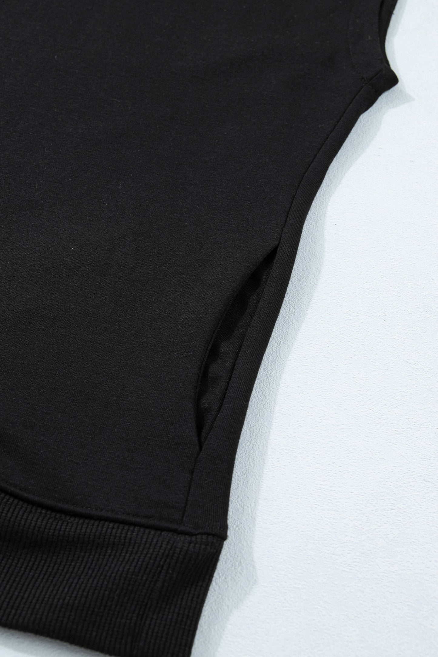 Black Solid Color High Neck Cap Sleeve Loose Top-Tops/Tops & Tees-[Adult]-[Female]-2022 Online Blue Zone Planet