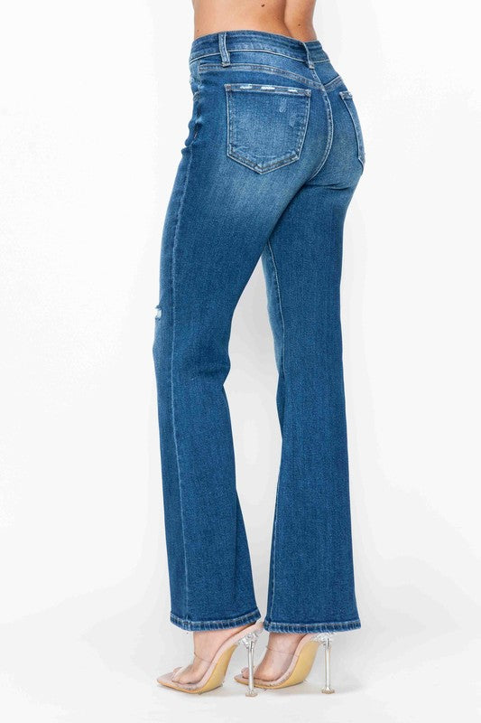 Blue Zone Planet | bytos Full Size High Rise Bootcut Jeans with Pockets-BOTTOMS SIZES SMALL MEDIUM LARGE-[Adult]-[Female]-2022 Online Blue Zone Planet