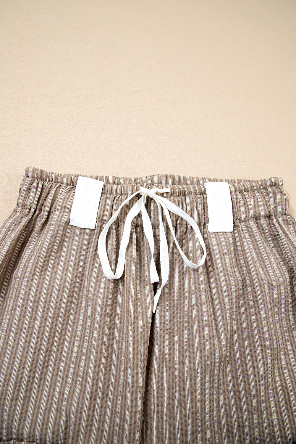 Brown Stripe Drawstring Cargo Jogger Pants with Pockets-Bottoms/Pants & Culotte-[Adult]-[Female]-2022 Online Blue Zone Planet