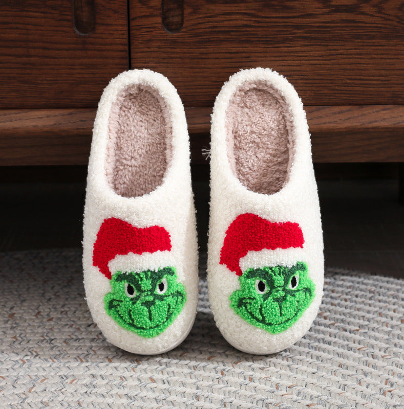 Blue Zone Planet | Christmas slippers men and women home winter wool slippers-[Adult]-[Female]-White-36/37-2022 Online Blue Zone Planet