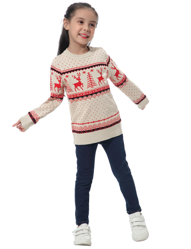 Casual/ Comfortable And Warm Christmas Sweater-[Adult]-[Female]-Children's Apricot 8Y-80-2022 Online Blue Zone Planet