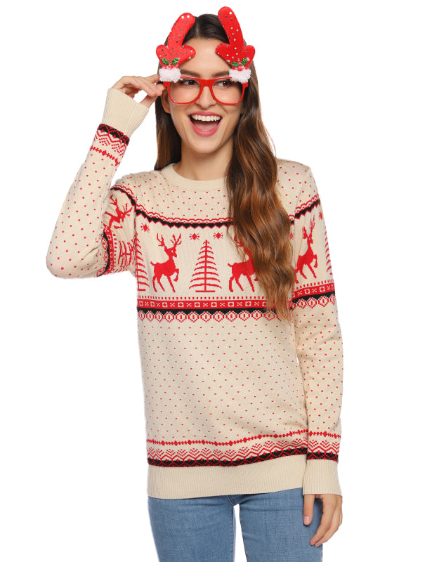 Casual/ Comfortable And Warm Christmas Sweater-[Adult]-[Female]-Cracker khaki-S-2022 Online Blue Zone Planet