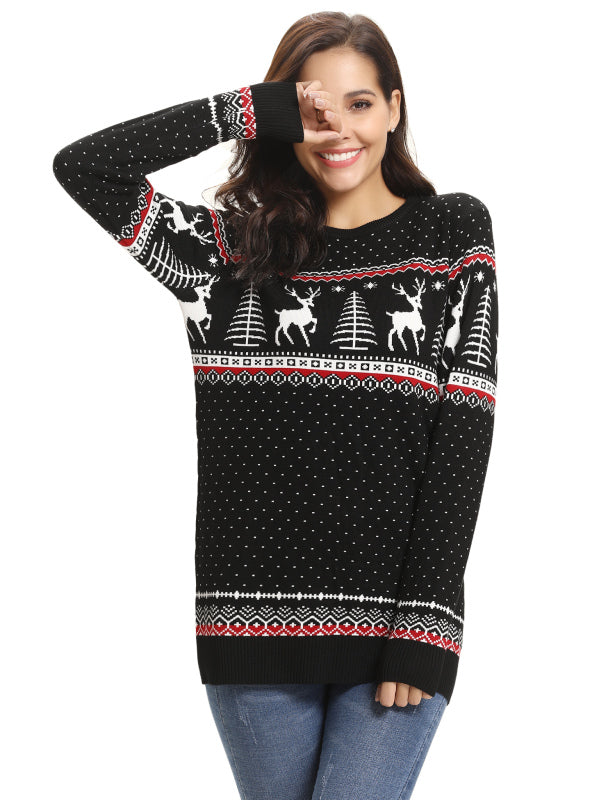 Casual/ Comfortable And Warm Christmas Sweater-[Adult]-[Female]-Black-S-2022 Online Blue Zone Planet