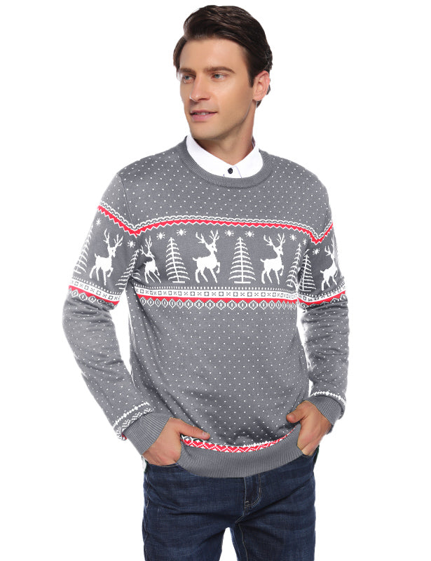 Casual/ Comfortable And Warm Christmas Sweater-[Adult]-[Female]-men's grey-XL-2022 Online Blue Zone Planet