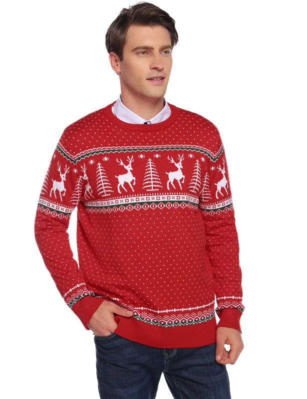 Casual/ Comfortable And Warm Christmas Sweater-[Adult]-[Female]-men's red-S-2022 Online Blue Zone Planet