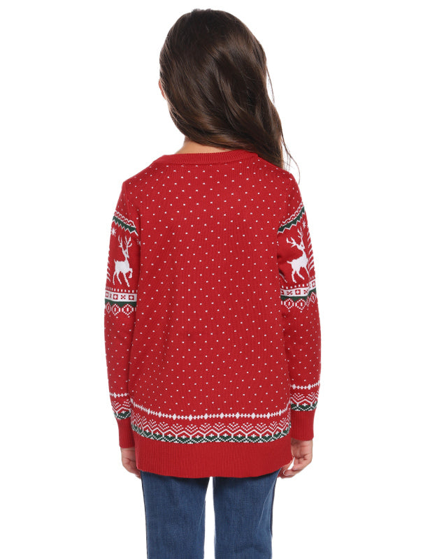 Casual/ Comfortable And Warm Christmas Sweater-[Adult]-[Female]-Kids Red 8Y-80-2022 Online Blue Zone Planet