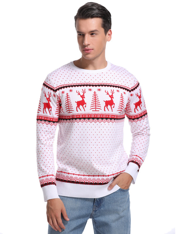 Casual/ Comfortable And Warm Christmas Sweater-[Adult]-[Female]-men's white-S-2022 Online Blue Zone Planet