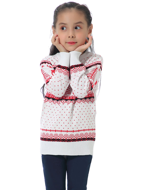 Casual/ Comfortable And Warm Christmas Sweater-[Adult]-[Female]-Kids White 8Y-80-2022 Online Blue Zone Planet