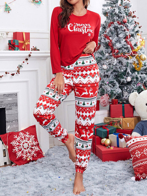 Blue Zone Planet | Women's Christmas Reindeer Print Pajama Set-TOPS / DRESSES-[Adult]-[Female]-Pattern1-S-2022 Online Blue Zone Planet