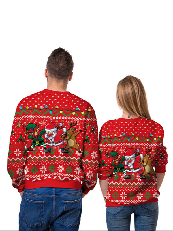 Blue Zone Planet | Christmas Santa Reindeer Knit Sweater-TOPS / DRESSES-[Adult]-[Female]-2022 Online Blue Zone Planet