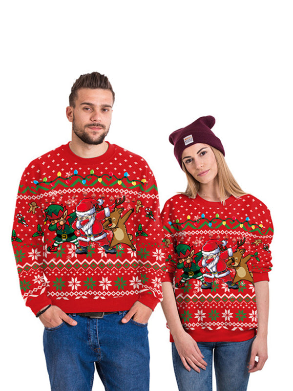 Blue Zone Planet | Christmas Santa Reindeer Knit Sweater-TOPS / DRESSES-[Adult]-[Female]-2022 Online Blue Zone Planet