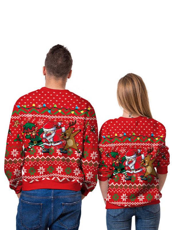 Blue Zone Planet | Christmas Santa Reindeer Knit Sweater-TOPS / DRESSES-[Adult]-[Female]-2022 Online Blue Zone Planet