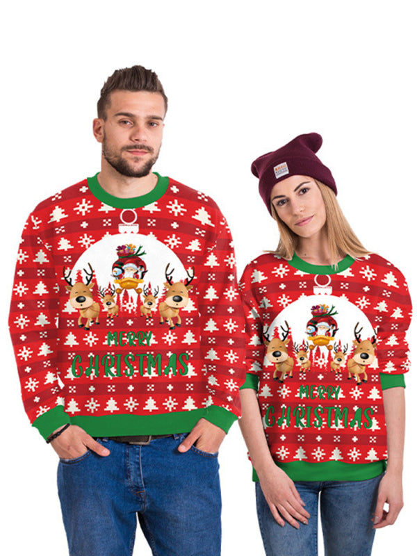 Blue Zone Planet | Christmas Santa Reindeer Knit Sweater-TOPS / DRESSES-[Adult]-[Female]-Pattern2-M-2022 Online Blue Zone Planet