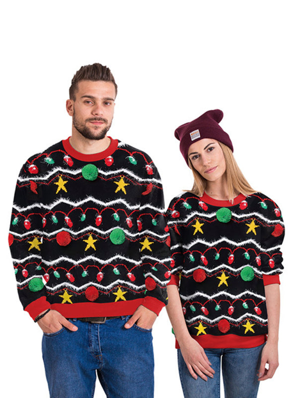 Blue Zone Planet | Christmas Santa Reindeer Knit Sweater-TOPS / DRESSES-[Adult]-[Female]-Pattern4-M-2022 Online Blue Zone Planet