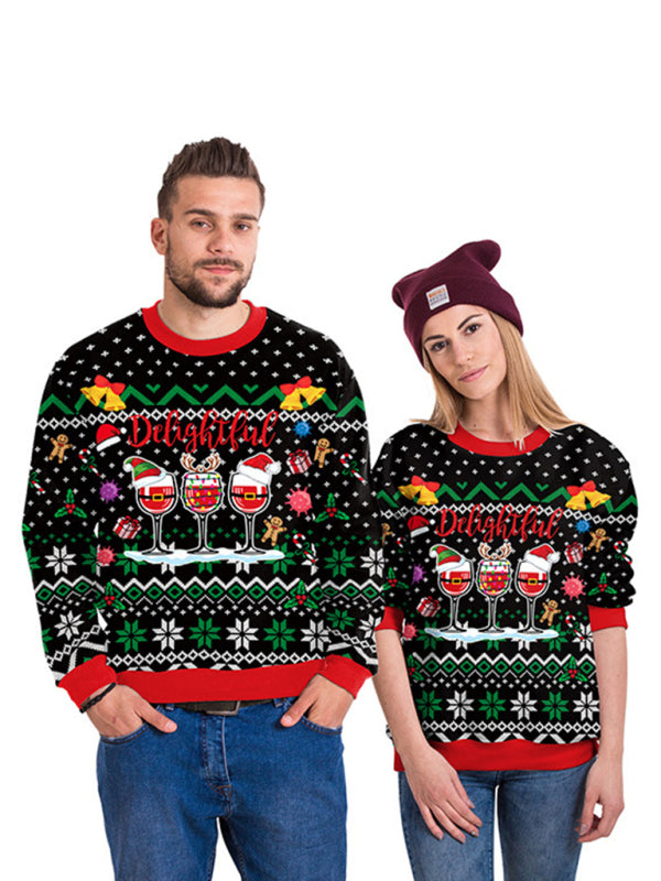 Blue Zone Planet | Christmas Santa Reindeer Knit Sweater-TOPS / DRESSES-[Adult]-[Female]-Pattern5-M-2022 Online Blue Zone Planet