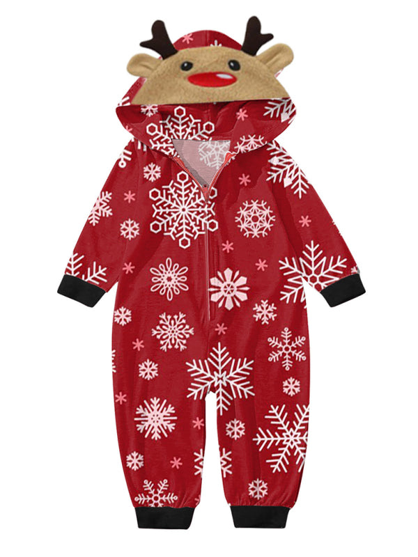 Blue Zone Planet | Family Christmas Snowflake Reindeer Hooded Onesie-TOPS / DRESSES-[Adult]-[Female]-2022 Online Blue Zone Planet