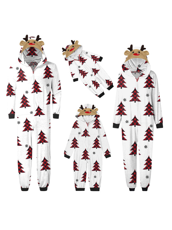 Blue Zone Planet | Family Christmas Snowflake Reindeer Hooded Onesie-TOPS / DRESSES-[Adult]-[Female]-Pattern2-S-2022 Online Blue Zone Planet