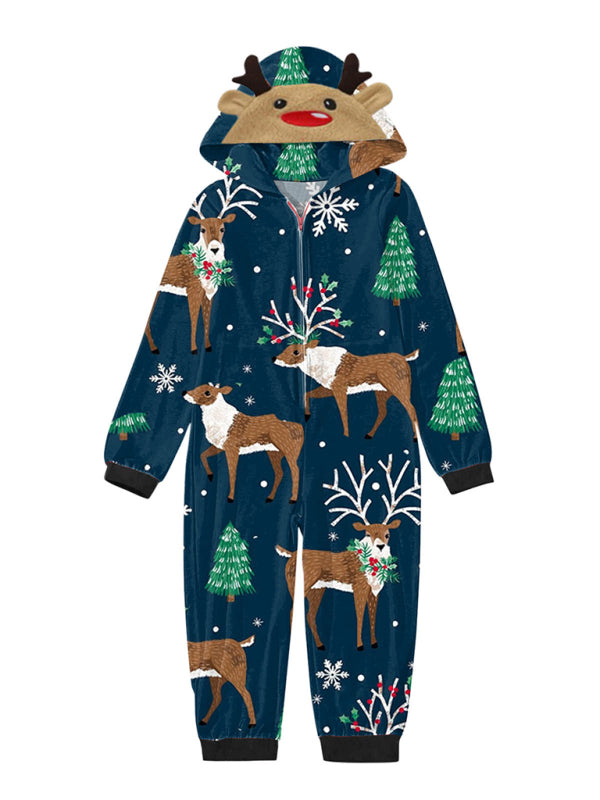 Blue Zone Planet | Family Christmas Snowflake Reindeer Hooded Onesie-TOPS / DRESSES-[Adult]-[Female]-2022 Online Blue Zone Planet