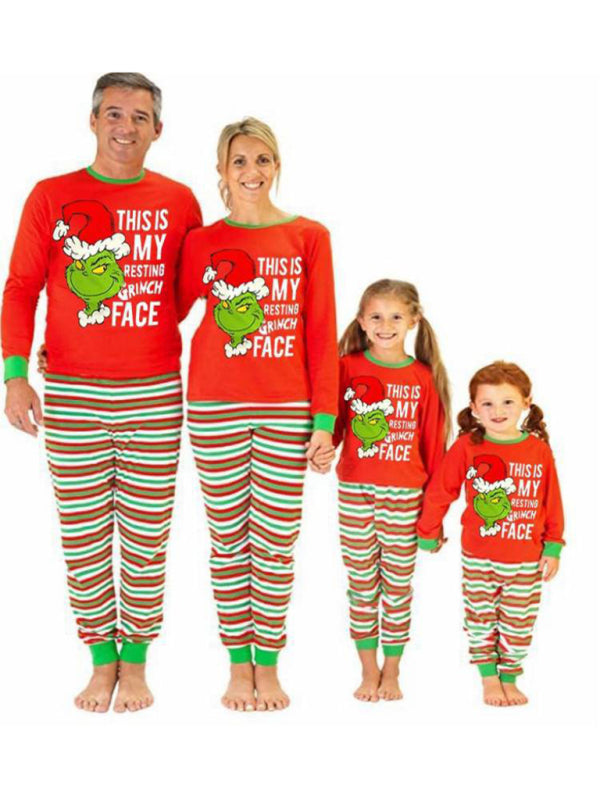 Blue Zone Planet | Family Matching Christmas Grinch Pajamas Set-TOPS / DRESSES-[Adult]-[Female]-Pattern1-S-2022 Online Blue Zone Planet