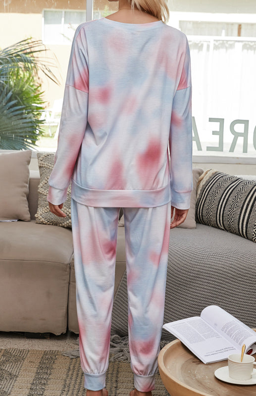 Blue Zone Planet |  Long Sleeve Tie Dye Pajama Set BLUE ZONE PLANET