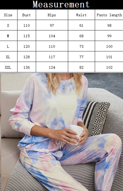 Blue Zone Planet |  Long Sleeve Tie Dye Pajama Set BLUE ZONE PLANET