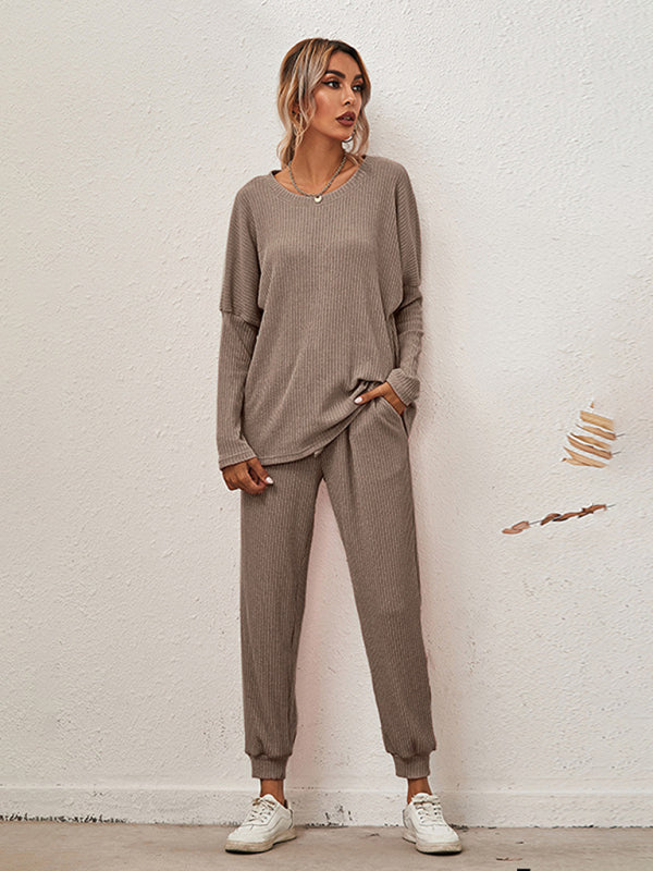 Women's Long-Sleeved Loose Loungewear Pajamas-TOPS / DRESSES-[Adult]-[Female]-2022 Online Blue Zone Planet