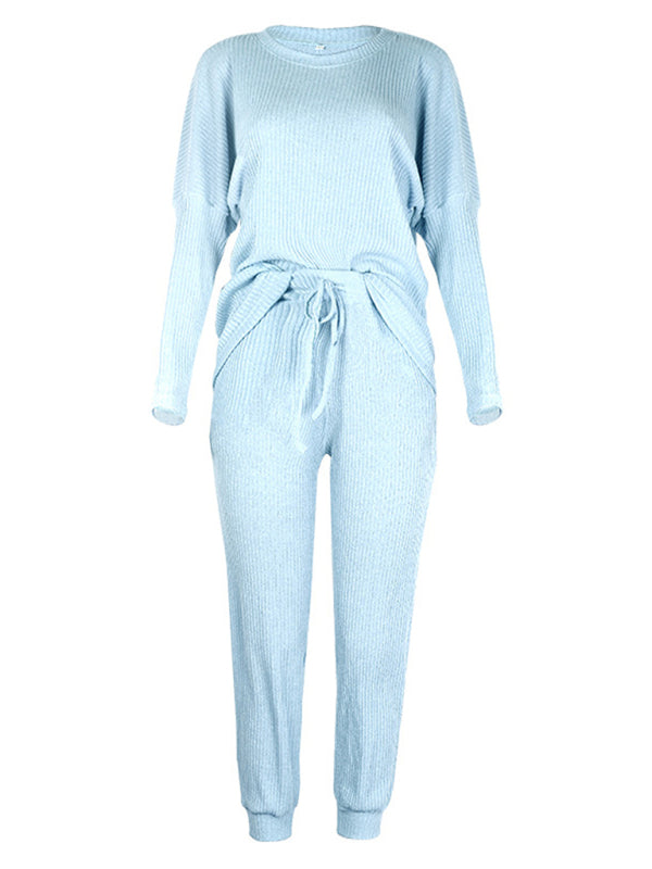 Women's Long-Sleeved Loose Loungewear Pajamas-TOPS / DRESSES-[Adult]-[Female]-2022 Online Blue Zone Planet