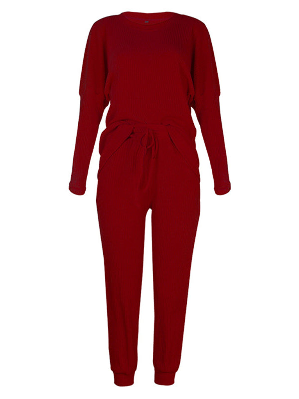 Women's Long-Sleeved Loose Loungewear Pajamas-TOPS / DRESSES-[Adult]-[Female]-2022 Online Blue Zone Planet