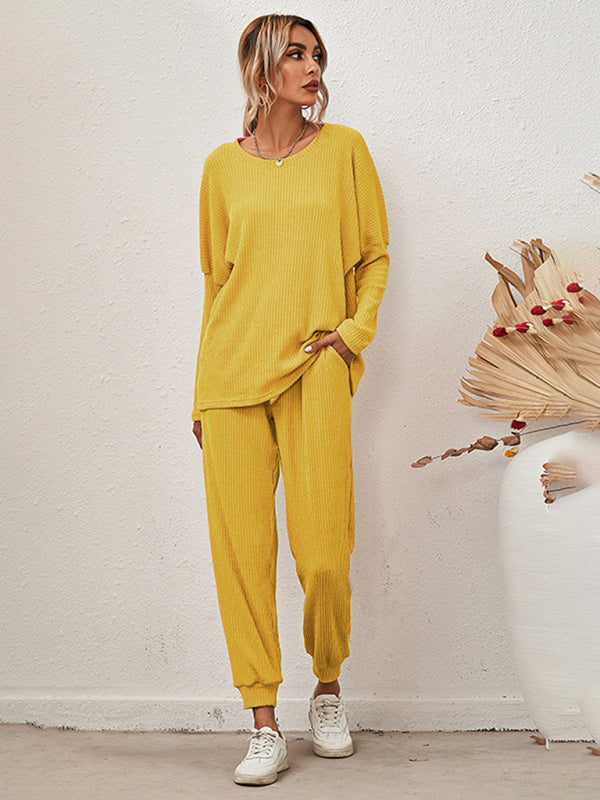 Women's Long-Sleeved Loose Loungewear Pajamas-TOPS / DRESSES-[Adult]-[Female]-2022 Online Blue Zone Planet