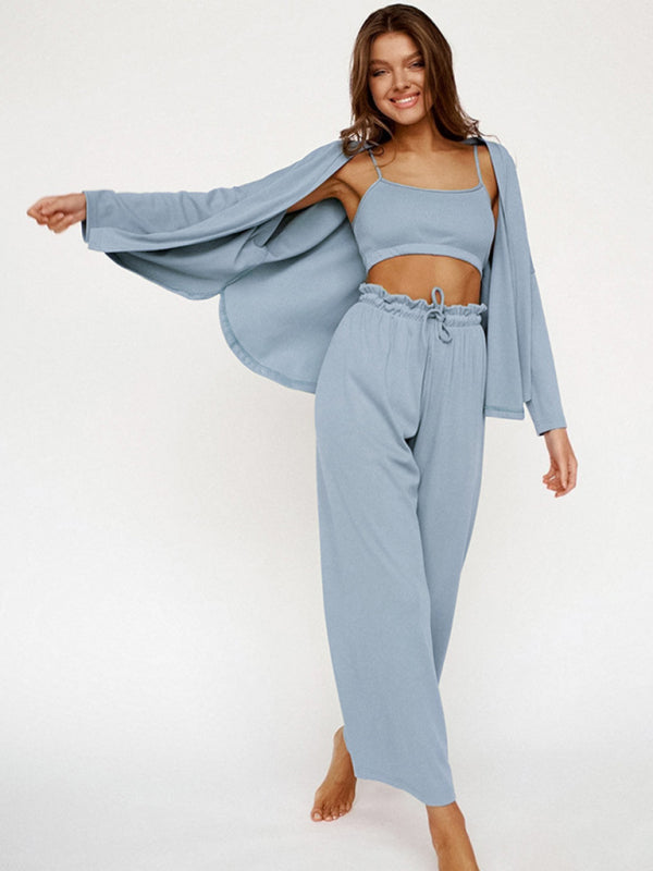 Blue Zone Planet | Comfortable pajamas for home wear three-piece set BLUE ZONE PLANET