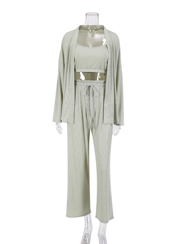 Blue Zone Planet | Comfortable pajamas for home wear three-piece set BLUE ZONE PLANET