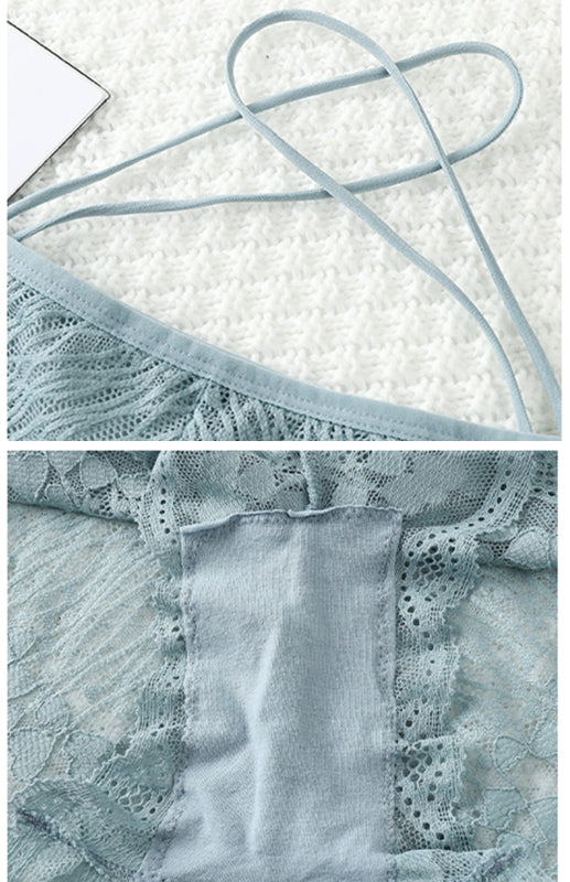 Women's Lace Cross Strap Comfortable Briefs-[Adult]-[Female]-2022 Online Blue Zone Planet