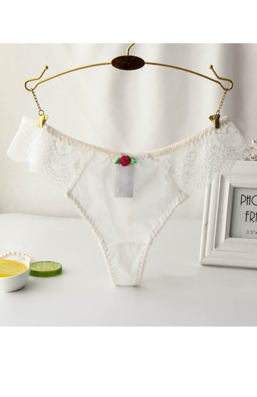 Women's Breathable Comfort Lace Thongs-[Adult]-[Female]-Raw white off white-M-2022 Online Blue Zone Planet