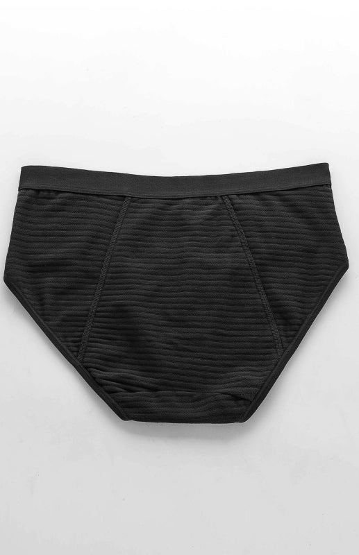 Women Breathable Striped Cotton Panties-[Adult]-[Female]-Black-XS-2022 Online Blue Zone Planet