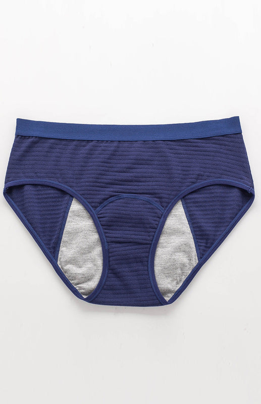 Women Breathable Striped Cotton Panties-[Adult]-[Female]-Purplish blue navy-XS-2022 Online Blue Zone Planet