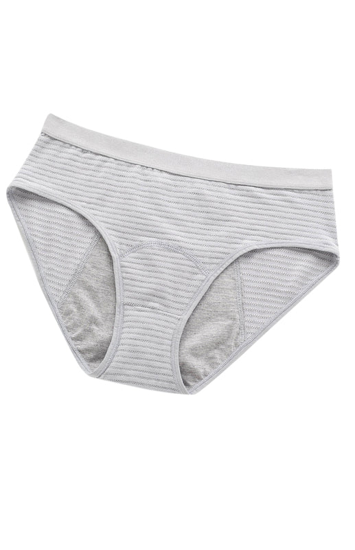 Women Breathable Striped Cotton Panties-[Adult]-[Female]-2022 Online Blue Zone Planet