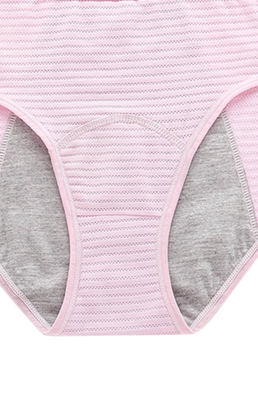 Women Breathable Striped Cotton Panties-[Adult]-[Female]-2022 Online Blue Zone Planet