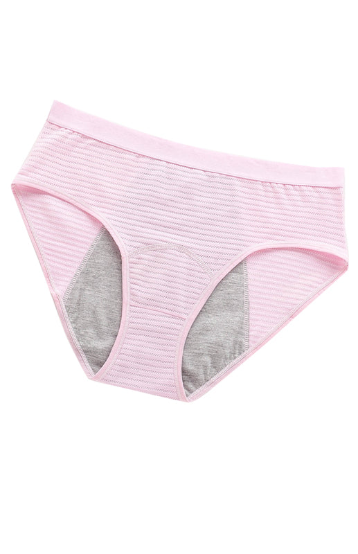 Women Breathable Striped Cotton Panties-[Adult]-[Female]-2022 Online Blue Zone Planet